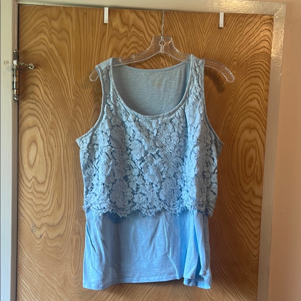 Plus size Blue Lace Women's Top